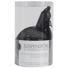 Home Deco Factory Bola Led Colgar Negro Diámetro 15 cm con Cable 1,15 m