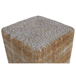 DKD Home Decor Reposapiés Boho de Yute Natural 45 x 45 x 45 cm Hecho a mano, Juego de 2 Unidades