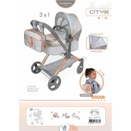 Coche de muñeca 3x1 plegable cityx para muñecas de hasta 50 cm 38x65x73 cm