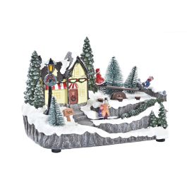 DKD Home Decor Casa Navidad Tradicional de Resina con Movimiento Musical, Luz LED y 3 Pilas AA Multicolor (Set 2 Unidades) Precio: 52.5000003. SKU: B1HY2SHJCE