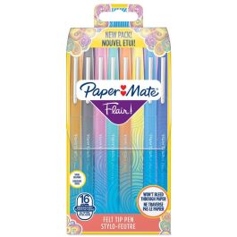 Paper Mate Flair M Rotuladores de Fieltro, Punta Media 0.7mm, Surtido de 16 Colores, Blíster Precio: 36.49999969. SKU: B1H5S95D3C