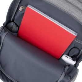Rivacase 7567 Prater - Mochila para Portátil de hasta 17.3" Gris/Azul Marino, Resistente al Agua con Puerto USB