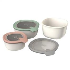 Berghoff 3950220 Set de 3 Contenedores de Alimentos Apilables, Apto para Microondas, Congelador y Lavavajillas