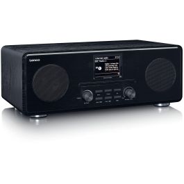 Lenco DIR-260BK Radio Internet DAB+ FM con Bluetooth y CD, Pantalla LCD 2.8", Madera, Negro