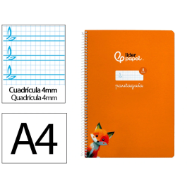 Liderpapel Cuaderno espiral A4 Pautaguía tapa dura 80 hojas 90gr cuadro pautado 4mm color naranja Precio: 17.78999959. SKU: B1JD6SYPR8
