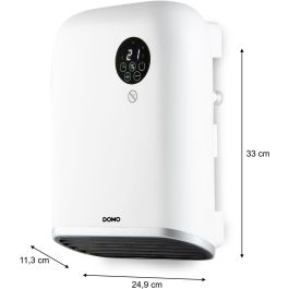 Domo Calefactor de Baño DO7357F - 2000W, Wifi, Mando a Distancia, Función Eco, Pantalla LED, Montaje Pared/Pie, Blanco