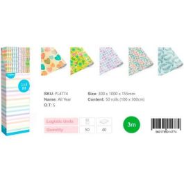 europrice Papel de Regalo Rollo All Year, 1x3M, 50 Unidades, 100x300 cm (50 Unidades) Precio: 55.50000049. SKU: B16ECDP9R8