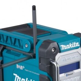 Makita DMR112 Radio de Obra Inalámbrica Bluetooth IP64 con Carga USB y Entrada Auxiliar, Negro/Turquesa
