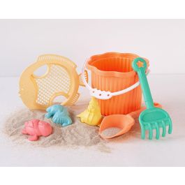 KioKids Set de Cubo de Playa Coral con 7 Piezas para Bebés, Incluye Cubo, Pala, Rastrillo, Tamiz y Moldes de Arena con Formas Marinas Precio: 9.5000004. SKU: B136S6F49B