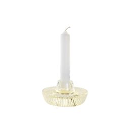 DKD Home Decor Portavela de Cristal Amarillo Malva 10 x 5.5 x 10 cm (6 Unidades)