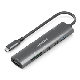 Aisens ASUC-7P025-GR Docking USB-C 7 en 1: HDMI 4K, 3xUSB, USB-C PD 100W, Lector Tarjetas, Gris para portátil Precio: 17.69000035. SKU: B1H8EMZZMW