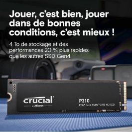 Crucial Disco Duro Interno SSD 4TB M.2 2280 NVMe PCIe 4.0 7100 MB/s Lectura 6000 MB/s Escritura