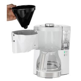 Melitta 1025-05 Cafetera de Filtro Look V Perfección Blanca, 10 Tazas (1.25L), AromaSelector, Acero Inoxidable
