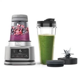 Ninja Batidora de Vaso Individual 2en1 1100W con Smart Torque y Auto-iQ, Bol 400ml y Vaso 700ml