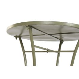 DKD Home Decor Mesa Terraza y Jardín Verde Amarillo Hierro Piedra Set 3 Piezas 60x71x60 cm