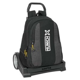 Mochila Escolar con Ruedas Munich Topo Negro 32 x 44 x 16 cm