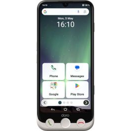Doro Aurora A30 bone, Smartphone Android 14, 6.1" IPS, 6GB RAM, 128GB Almacenamiento, Cámara 50MP, Negro Blanco