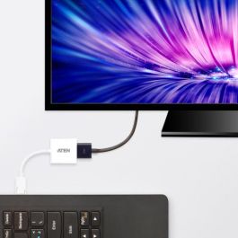 Aten VC985-AT Adaptador de DisplayPort a HDMI Blanco