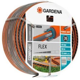 Gardena 18039-20 Manguera Comfort FLEX 13 mm (1/2") 50m, flexible, 25 bar, resistente UV, negro/gris/naranja