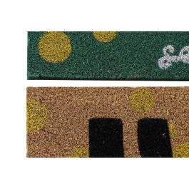 DKD Home Decor Felpudo Básicos Verde Marron Fibra de Coco Goma 40 x 1.5 x 60 cm (2 Unidades)