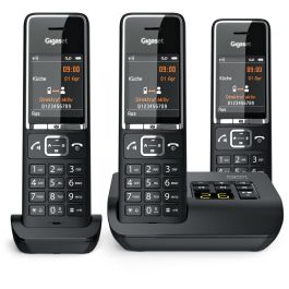 Gigaset COMFORT 550A Teléfono Inalámbrico Trio Negro con Contestador Automático y Altavoz, 200 Contactos