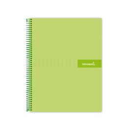 Cuaderno Espiral Liderpapel A4 Crafty Tapa Forrada 80H 90 gr Cuadro 4 mm Con Margen Color Verde 5 unidades