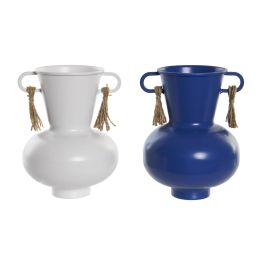 Jarron Atlantico DKD Home Decor Blanco Azul Marino 12 x 16 x 12 cm (2 Unidades) Precio: 22.49999961. SKU: B13G73WPJA