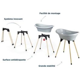 Thermobaby Vasco 9 en 1 Pack de Baño Completo para Bebé con Bañera, Termómetro y Accesorios - Charm Grey