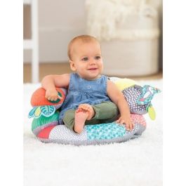 Infantino Cojín de actividad Tummy Time 2 en 1 para bebés de 0 a 18 meses, desarrollo muscular, Gris y Multicolor