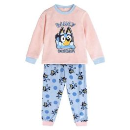 Cerdá Pijama Largo Velour Bluey 5 años - Pijama de invierno para niños azul claro