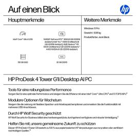 HP ProDesk 4 TWR G1I CU5-235 Ordenador de Sobremesa con 32GB de RAM y 512GB SSD con Windows 11 Pro