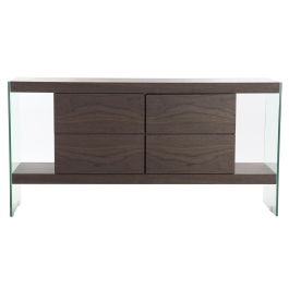 DKD Home Decor Buffet Moderno Marron Claro Transparente Cristal MDF 160 x 80 x 45 cm