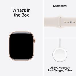 Apple Watch S11 Cellular 42mm Aluminium Rosegold con Correa Deportiva Rosa Pálido S/M