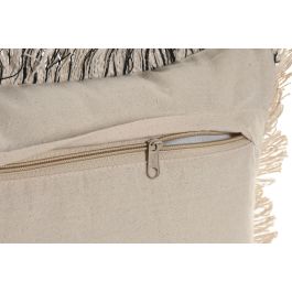 DKD Home Decor Cushions abril 25 natur a Cojín Boho Crudo de Algodón 45x45 cm hecho a mano con cremallera - Pack 2 Unidades