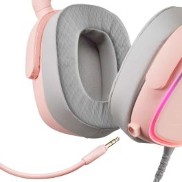 Mars Gaming MHAXP Auriculares Gaming RGB Flow Rosas con Micrófono Extraíble Jack 3.5mm para PC, PS4, Xbox One, Nintendo Switch