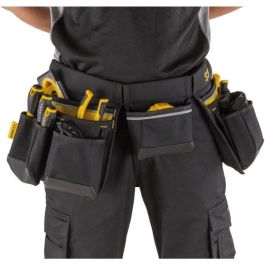 Stanley 1-96-178 Cinturón Portaherramientas Acolchado Talla Adaptable con Bolsas y Soporte Martillo Poliéster Negro