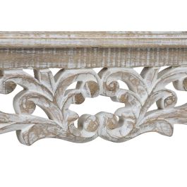 DKD Home Decor Consola Indio de Madera de Mango Natural y Blanco, Desmontable, 100.5 cm Ancho x 39 cm Fondo x 79 cm Alto