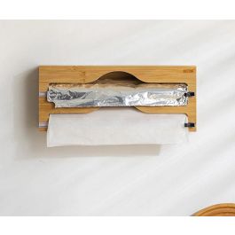 Inde Dispensador Aluminio-Film De Bambú 33 x 14.2 x 7.1 cm (12 Unidades)