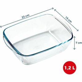 Pyrex 1450143 Plato para Freidora de Aire Rectangular Vidrio Borosilicato 23x15 cm