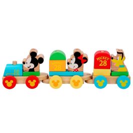 WOOMAX Tren Baby Disney de Madera - 14 Piezas - Edad: +18 meses