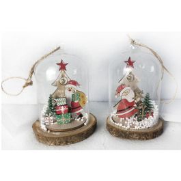 DKD Home Decor Decoración Colgante Navidad Tradicional Cristal Madera Natural Rojo Verde 8x12x8 cm (6 Unidades) Precio: 11.44902. SKU: B12F93E92N
