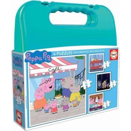 Puzzles progresivos 6-9-12-16 piezas peppa pig en maletin Puzzles progresivos 6-9-12-16 piezas peppa pig en maletin