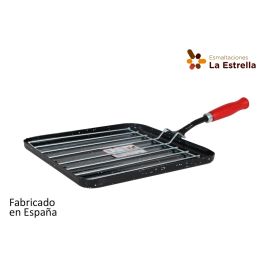Asador Cuadrado con Parrilla 23 cm Jaspeada - La Estrella (10 Unidades)