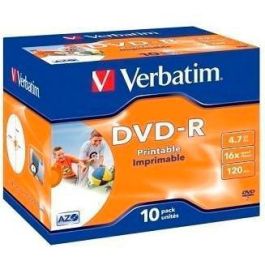 Dvd-R Verbatim Imprimible Capacidad 4.7 grb Velocidad 16X 120 Min Pack De 10 Unidades Precio: 8.49999953. SKU: B15KVL4XXM