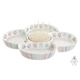 DKD Home Decor Plato de Aperitivo Urban Multicolor Natural de Gres y Bambú, 22x22x3 cm, Apto para Lavavajillas Precio: 14.49999991. SKU: S3041108