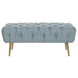 DKD Home Decor Descalzadora Glam Azul Dorado Capitoné Poliéster Metal Hecha a Mano 103x46x42 cm DKD Home Decor Descalzadora Glam Azul Dorado Capitoné Poliéster Metal Hecha a Mano 103x46x42 cm