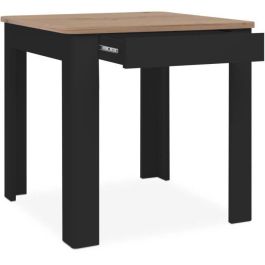 Mesa OSLO - Rectangular - 4 personas - 80 x 77 x 80 cm - Negro / Roble artesanal Precio: 122.5900005. SKU: B19PYNPARE