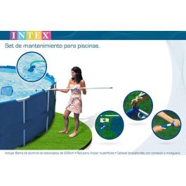 Intex Kit Mantenimiento Piscina 28002 con Mango Telescópico 239cm, Aspirador y Red para Piscinas hasta 488cm Precio: 28.58999979. SKU: S7165741