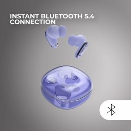 Mars Gaming MHIB2PP Auriculares In-ear Bluetooth 5.4 con Estuche de Carga LED, 24h de Autonomía y Sonido Envolvente, Morado