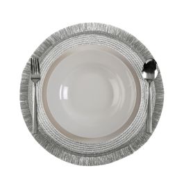 Versa Salvamantel Plateado 38x38 cm - Poliéster (6 Unidades) Versa Salvamantel Plateado 38x38 cm - Poliéster (6 Unidades)